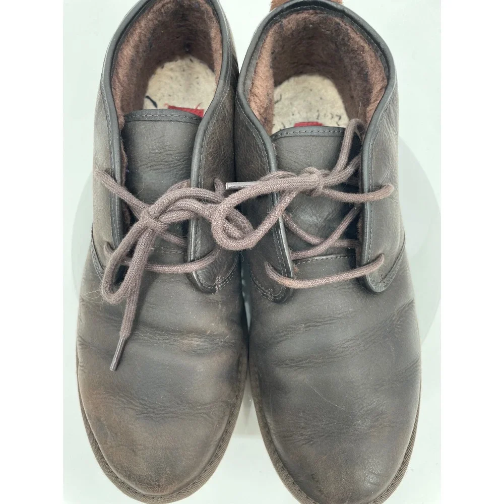 UGG Neumel Chukka Boots Mens 12 Brown Leather Suede Shearling Classic Cozy Shoes